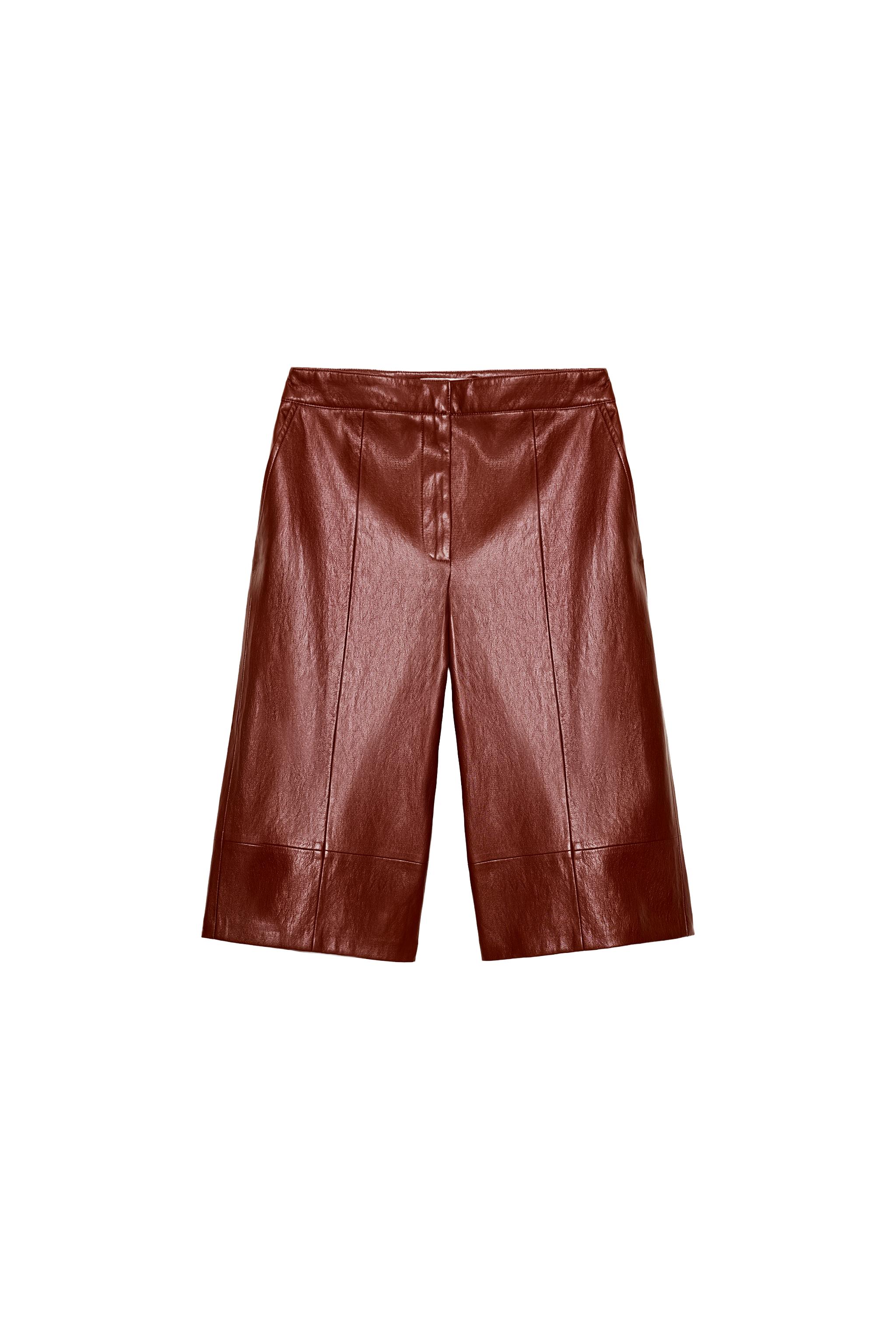 FAUX LEATHER LONG SHORTS